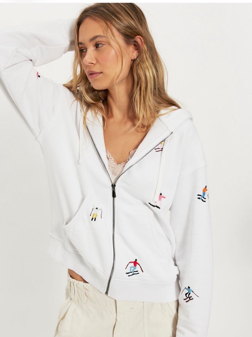Free People x Denim & Bone Skier Zip Up Hoodie